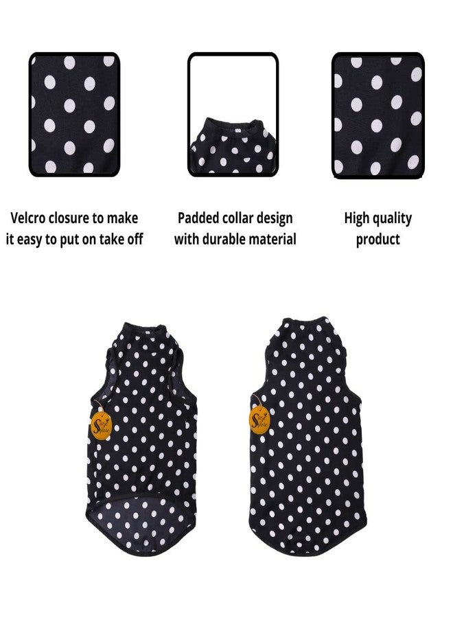 Sage Square Crazy Printed Dog T-Shirt, Trending Dog T-Shirt, Ultra Soft & Light Weight, Comfortable & Breathable Dog Apparel, Trendy Outfit (XLarge - 26 inch) (Polka Black) - Image 4